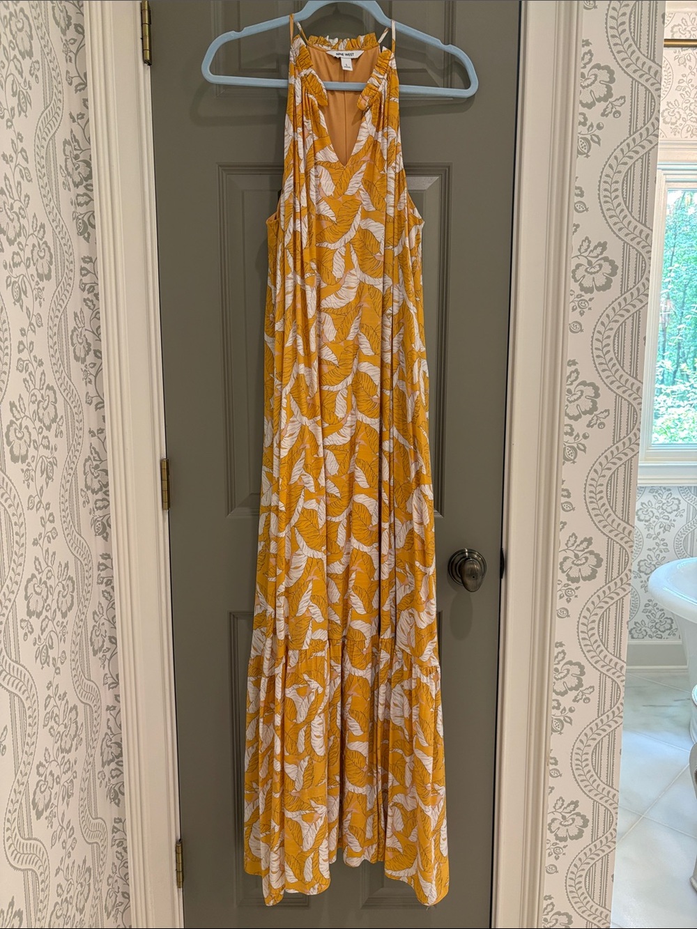 Nine West Yellow and White Floral Halter Dress
